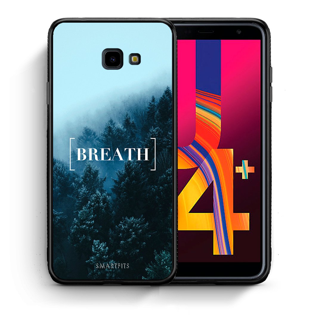 Θήκη Samsung J4 Plus Breath Quote από τη Smartfits με σχέδιο στο πίσω μέρος και μαύρο περίβλημα | Samsung J4 Plus Breath Quote case with colorful back and black bezels