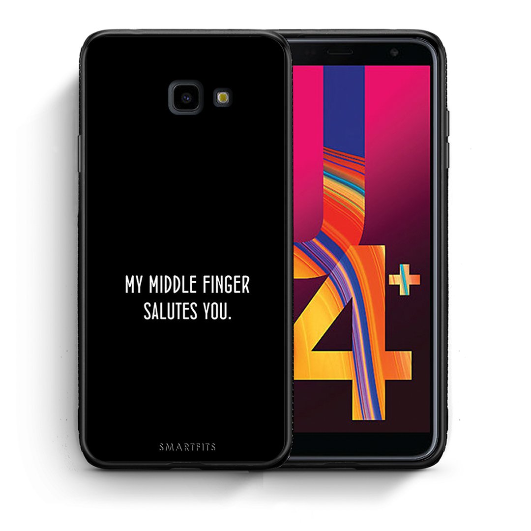 Θήκη Samsung J4 Plus Salute από τη Smartfits με σχέδιο στο πίσω μέρος και μαύρο περίβλημα | Samsung J4 Plus Salute case with colorful back and black bezels