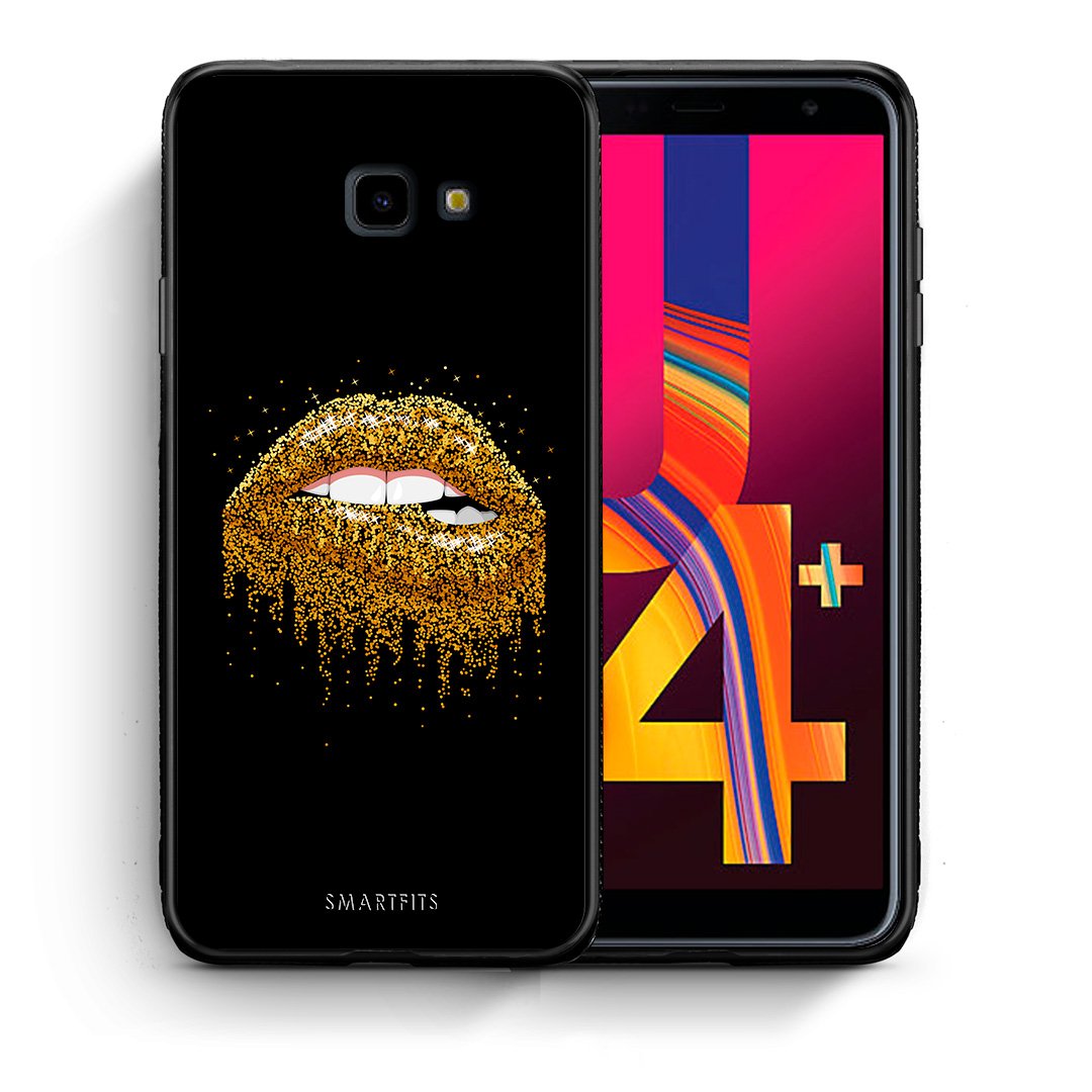Θήκη Samsung J4 Plus Golden Valentine από τη Smartfits με σχέδιο στο πίσω μέρος και μαύρο περίβλημα | Samsung J4 Plus Golden Valentine case with colorful back and black bezels