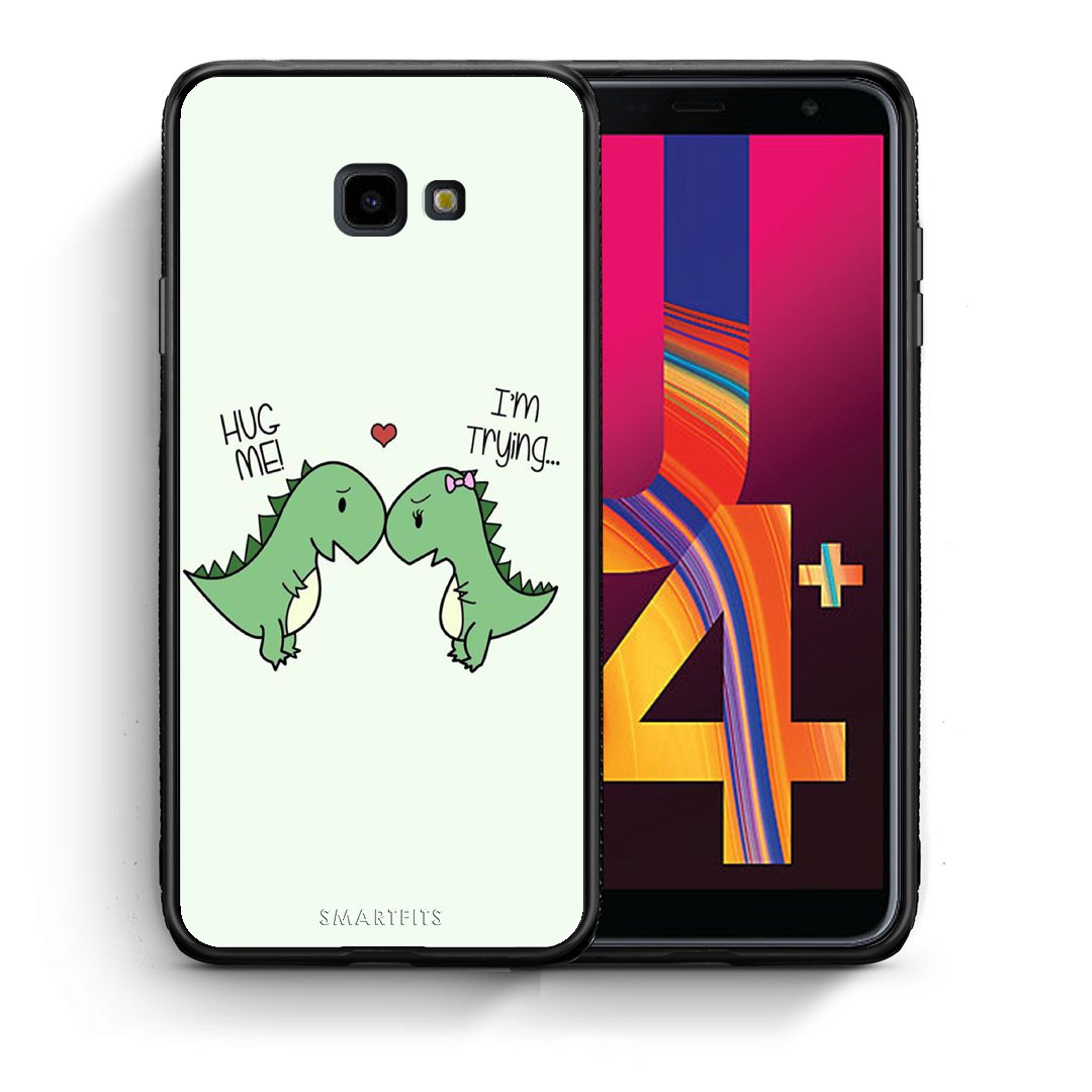 Θήκη Samsung J4 Plus Rex Valentine από τη Smartfits με σχέδιο στο πίσω μέρος και μαύρο περίβλημα | Samsung J4 Plus Rex Valentine case with colorful back and black bezels