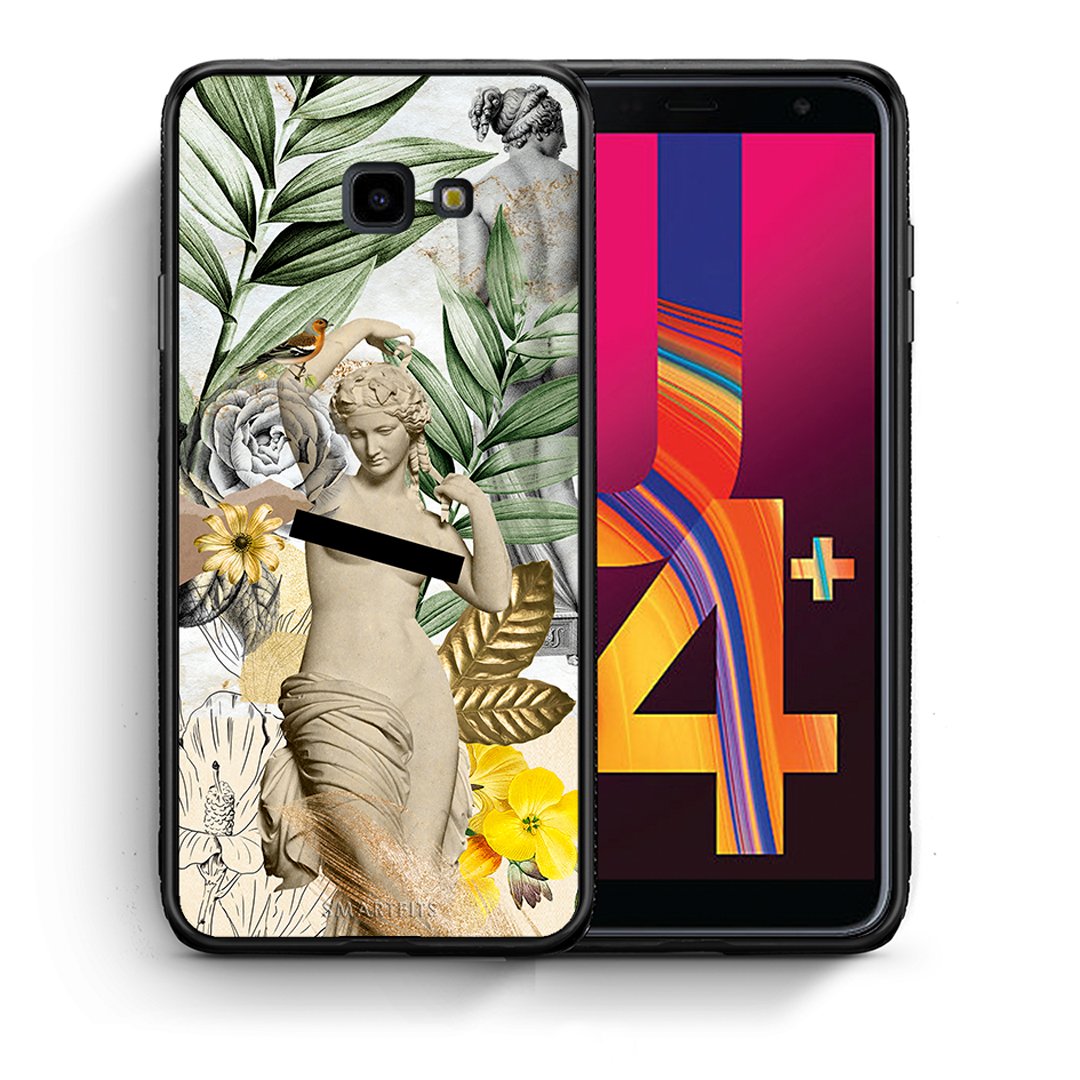 Θήκη Samsung J4 Plus Woman Statue από τη Smartfits με σχέδιο στο πίσω μέρος και μαύρο περίβλημα | Samsung J4 Plus Woman Statue case with colorful back and black bezels