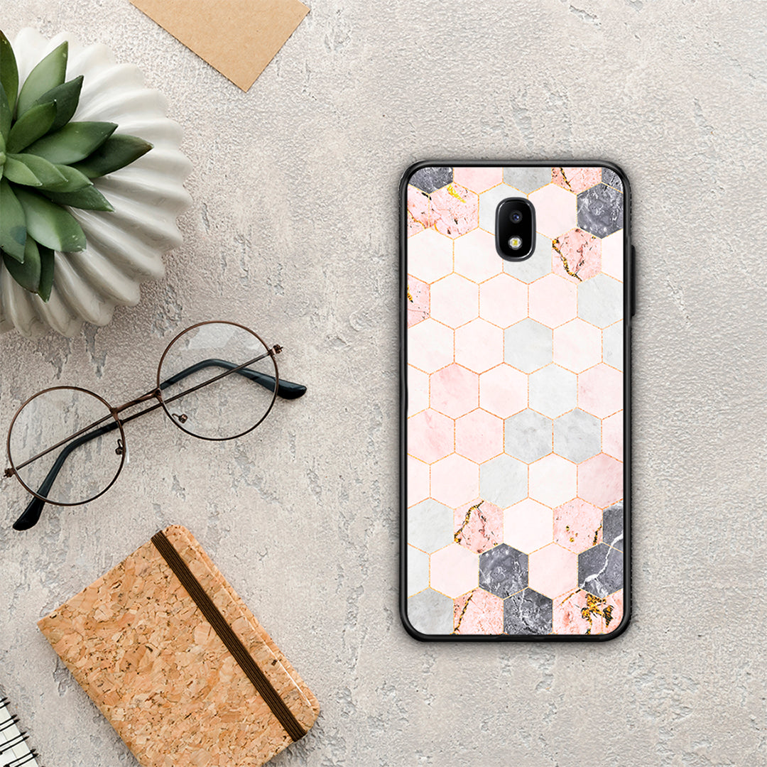 Marble Hexagon Pink - Samsung Galaxy J7 2017 Case