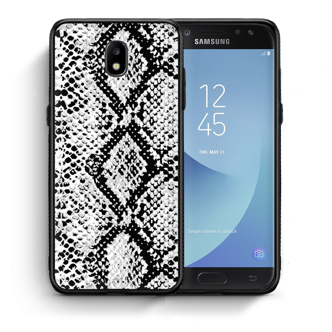 Θήκη Samsung J7 2017 White Snake Animal από τη Smartfits με σχέδιο στο πίσω μέρος και μαύρο περίβλημα | Samsung J7 2017 White Snake Animal case with colorful back and black bezels