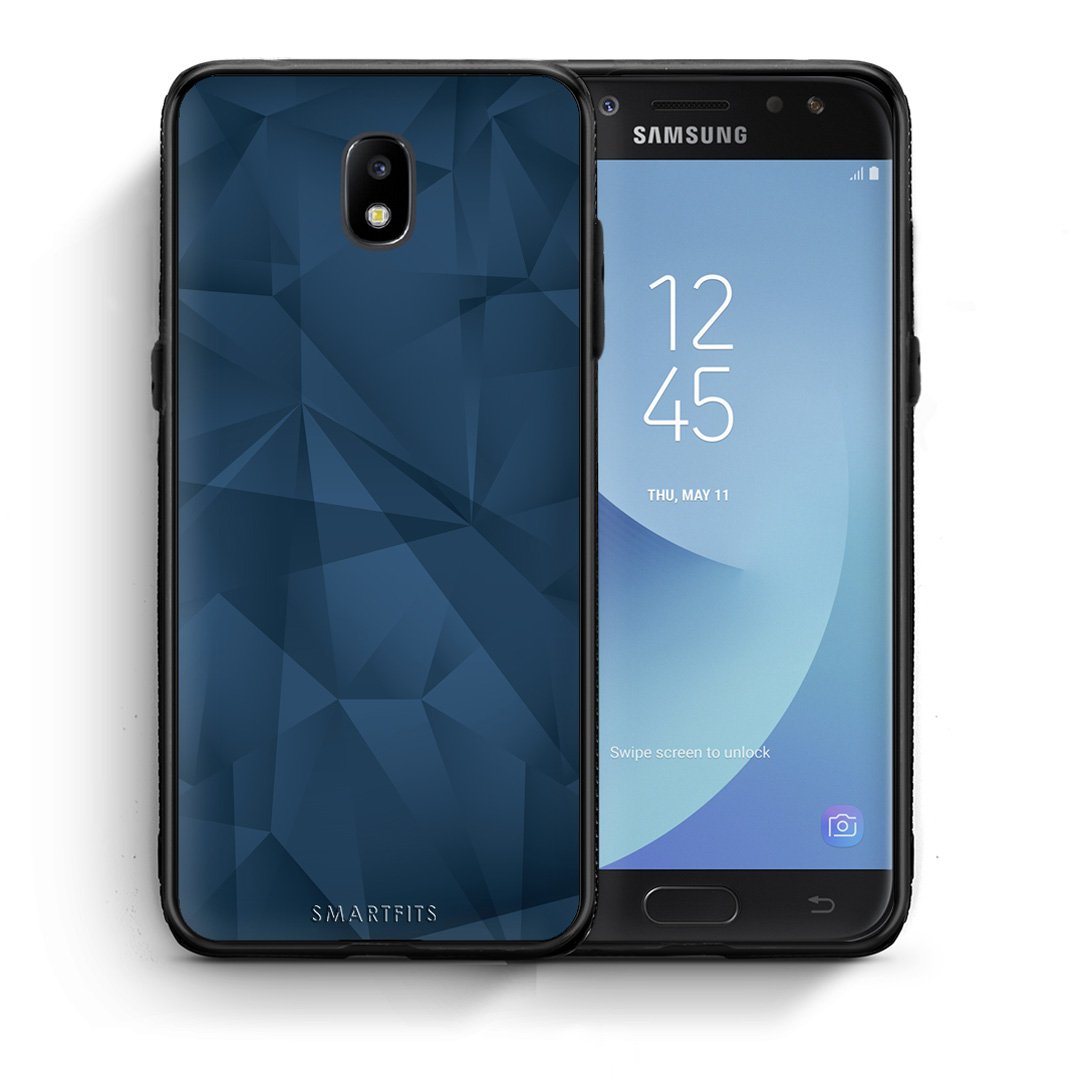 Θήκη Samsung J5 2017 Blue Abstract Geometric από τη Smartfits με σχέδιο στο πίσω μέρος και μαύρο περίβλημα | Samsung J5 2017 Blue Abstract Geometric case with colorful back and black bezels