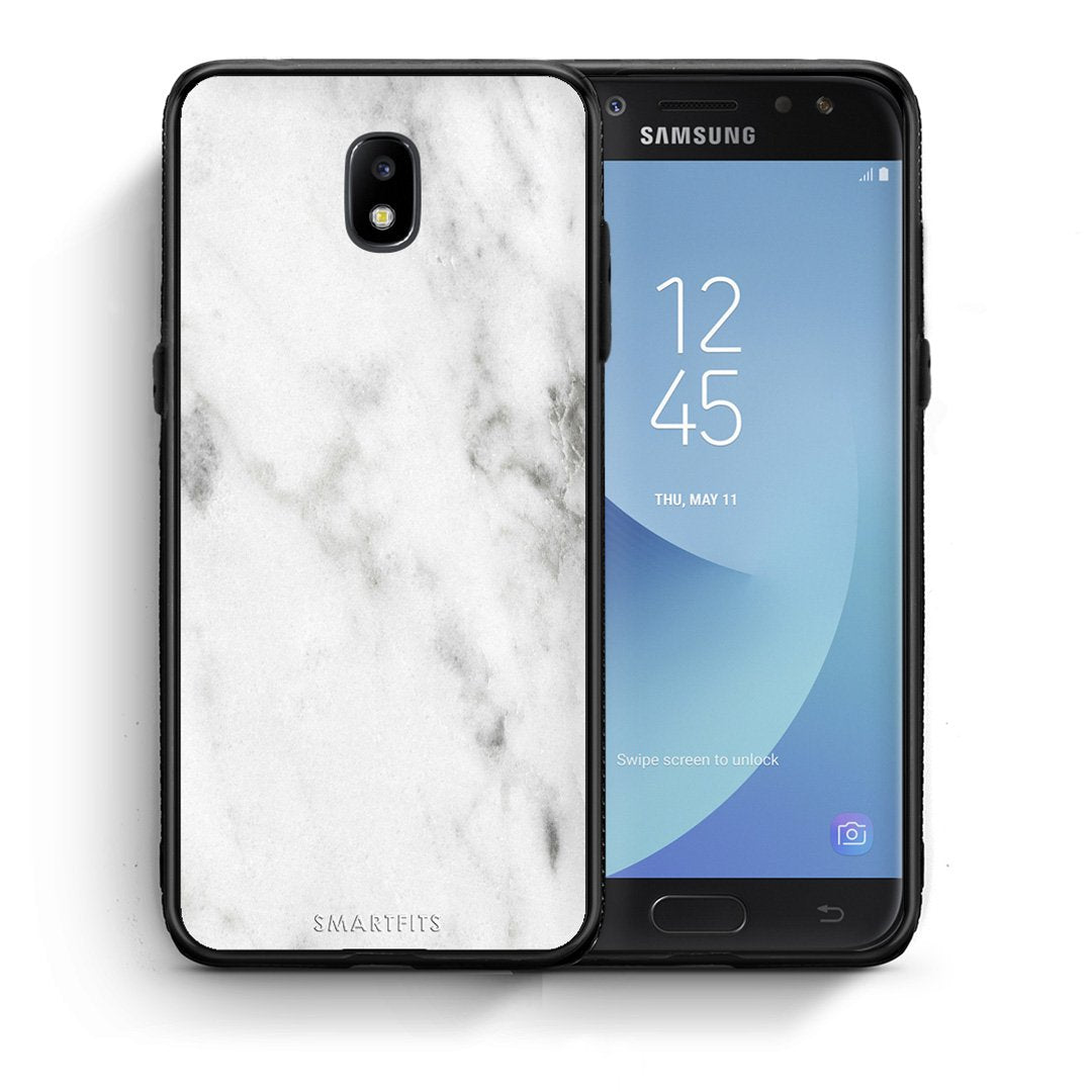 Θήκη Samsung J5 2017 White Marble από τη Smartfits με σχέδιο στο πίσω μέρος και μαύρο περίβλημα | Samsung J5 2017 White Marble case with colorful back and black bezels
