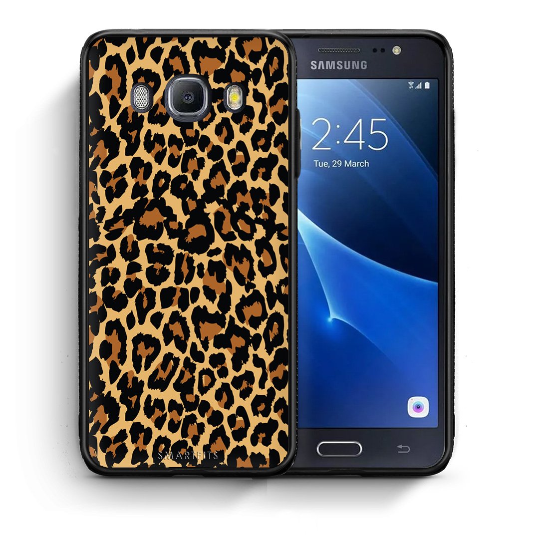 Θήκη Samsung J7 2016 Leopard Animal από τη Smartfits με σχέδιο στο πίσω μέρος και μαύρο περίβλημα | Samsung J7 2016 Leopard Animal case with colorful back and black bezels