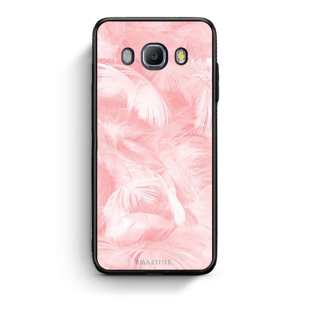 33 - Samsung J7 2016 Pink Feather Boho case, cover, bumper