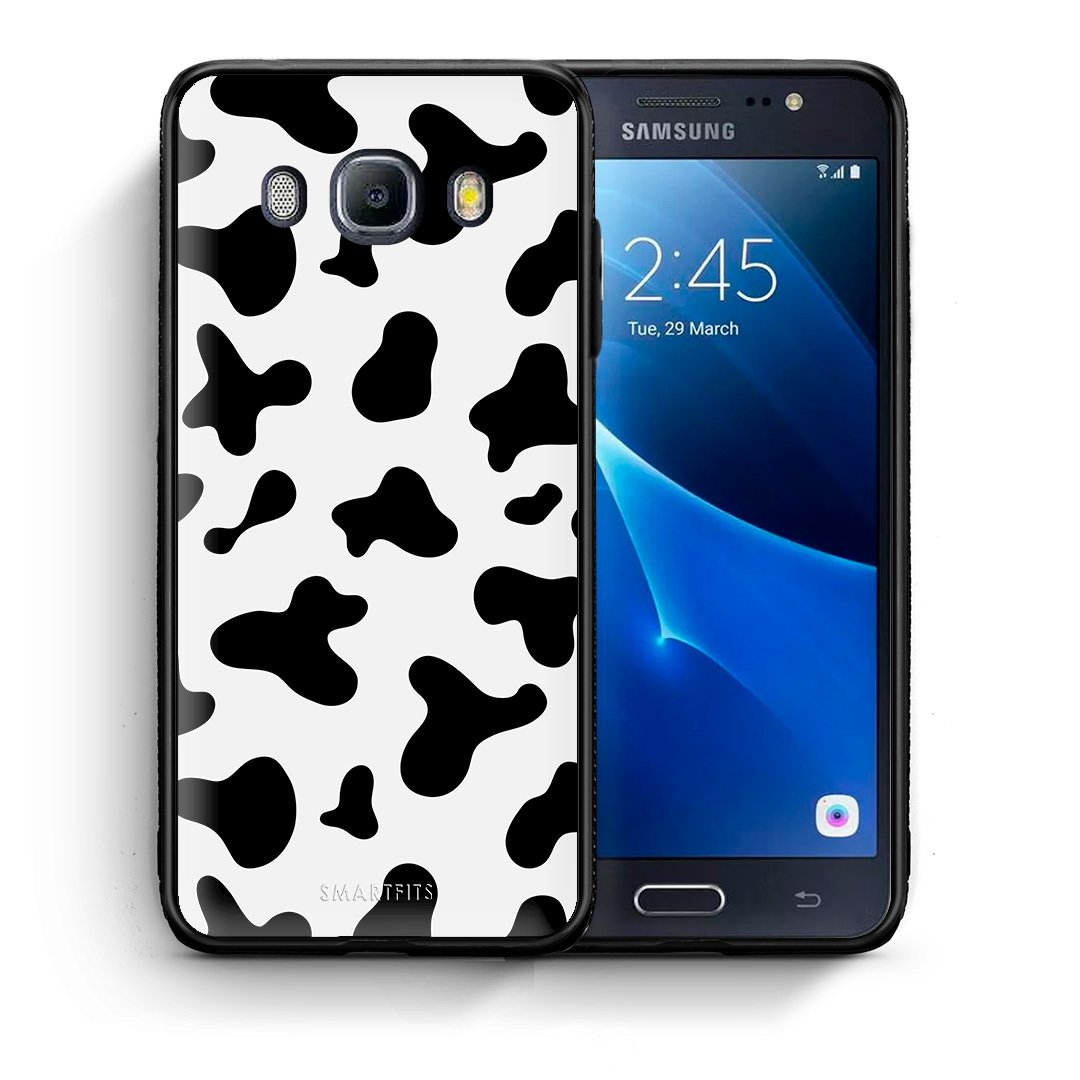 Θήκη Samsung J7 2016 Cow Print από τη Smartfits με σχέδιο στο πίσω μέρος και μαύρο περίβλημα | Samsung J7 2016 Cow Print case with colorful back and black bezels