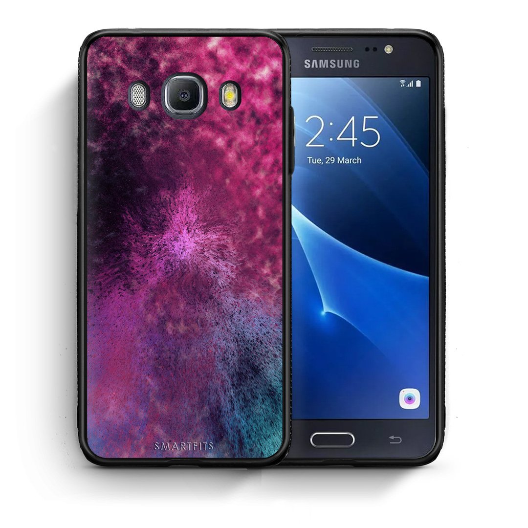 Θήκη Samsung J7 2016 Aurora Galaxy από τη Smartfits με σχέδιο στο πίσω μέρος και μαύρο περίβλημα | Samsung J7 2016 Aurora Galaxy case with colorful back and black bezels