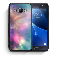 Thumbnail for Θήκη Samsung J7 2016 Rainbow Galaxy από τη Smartfits με σχέδιο στο πίσω μέρος και μαύρο περίβλημα | Samsung J7 2016 Rainbow Galaxy case with colorful back and black bezels