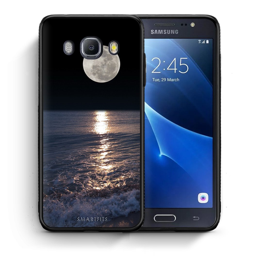 Θήκη Samsung J7 2016 Moon Landscape από τη Smartfits με σχέδιο στο πίσω μέρος και μαύρο περίβλημα | Samsung J7 2016 Moon Landscape case with colorful back and black bezels
