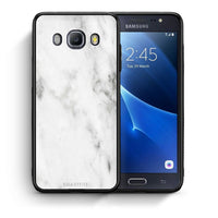 Thumbnail for Θήκη Samsung J7 2016 White Marble από τη Smartfits με σχέδιο στο πίσω μέρος και μαύρο περίβλημα | Samsung J7 2016 White Marble case with colorful back and black bezels