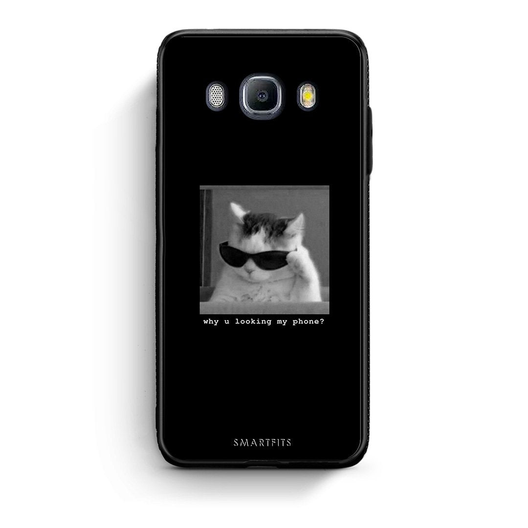 Samsung J7 2016 Meme Cat θήκη από τη Smartfits με σχέδιο στο πίσω μέρος και μαύρο περίβλημα | Smartphone case with colorful back and black bezels by Smartfits