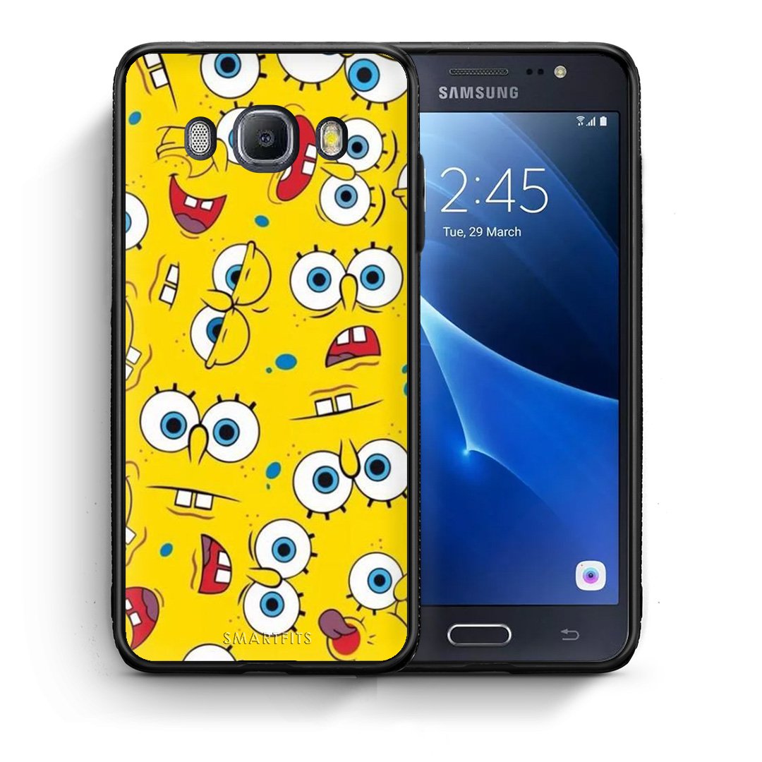 Θήκη Samsung J7 2016 Sponge PopArt από τη Smartfits με σχέδιο στο πίσω μέρος και μαύρο περίβλημα | Samsung J7 2016 Sponge PopArt case with colorful back and black bezels