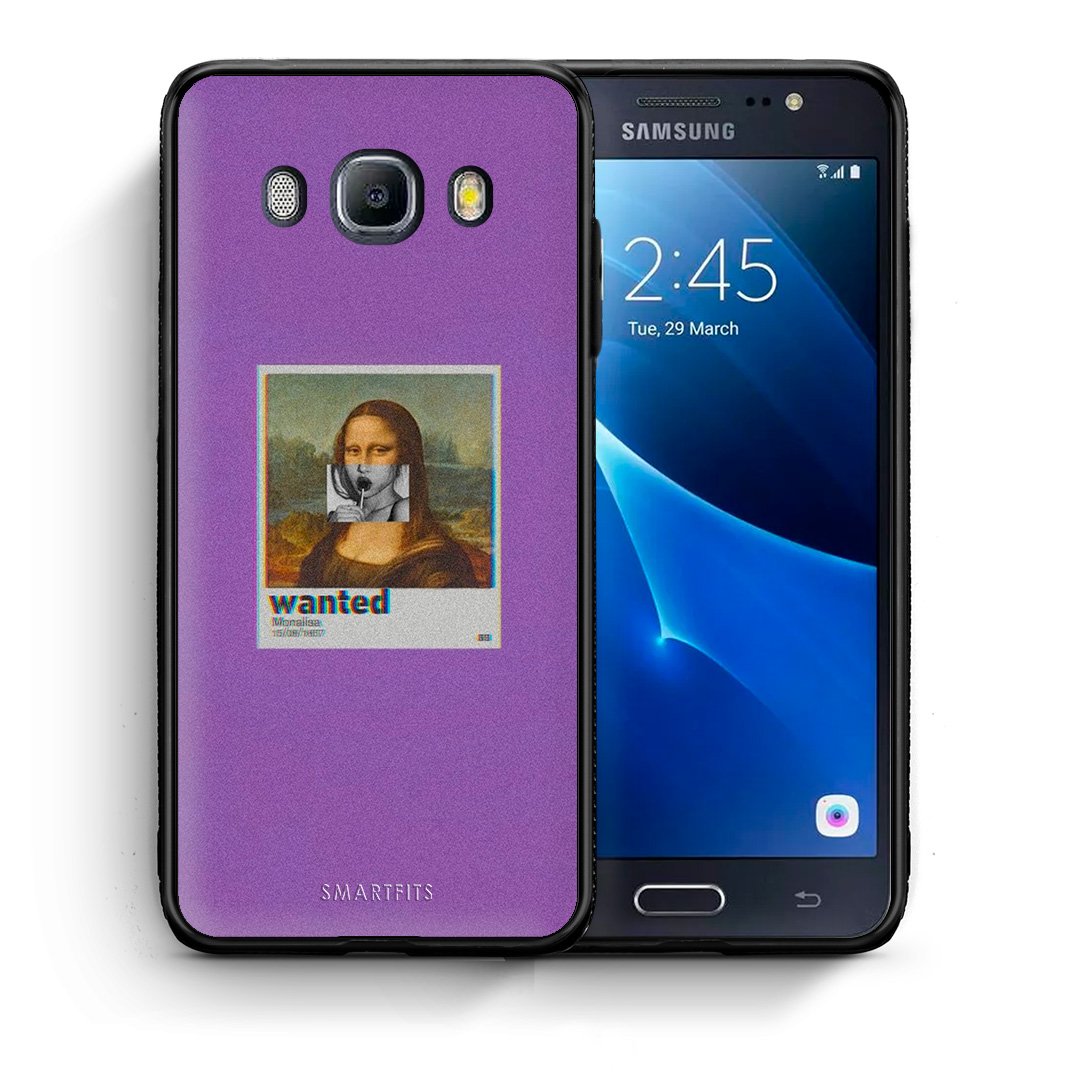 Θήκη Samsung J7 2016 Monalisa Popart από τη Smartfits με σχέδιο στο πίσω μέρος και μαύρο περίβλημα | Samsung J7 2016 Monalisa Popart case with colorful back and black bezels