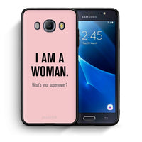 Thumbnail for Θήκη Samsung J7 2016 Superpower Woman από τη Smartfits με σχέδιο στο πίσω μέρος και μαύρο περίβλημα | Samsung J7 2016 Superpower Woman case with colorful back and black bezels