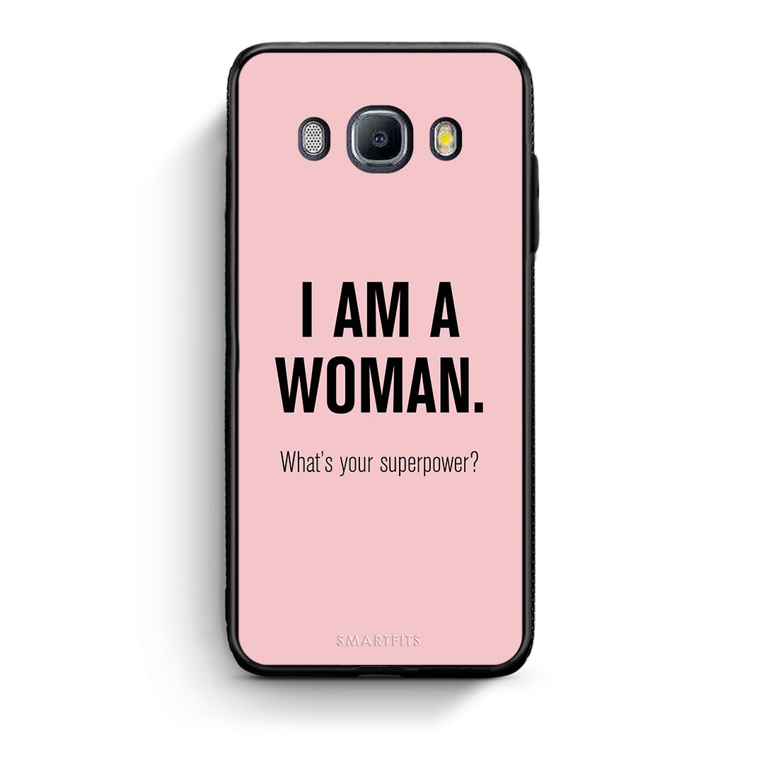 Samsung J7 2016 Superpower Woman θήκη από τη Smartfits με σχέδιο στο πίσω μέρος και μαύρο περίβλημα | Smartphone case with colorful back and black bezels by Smartfits