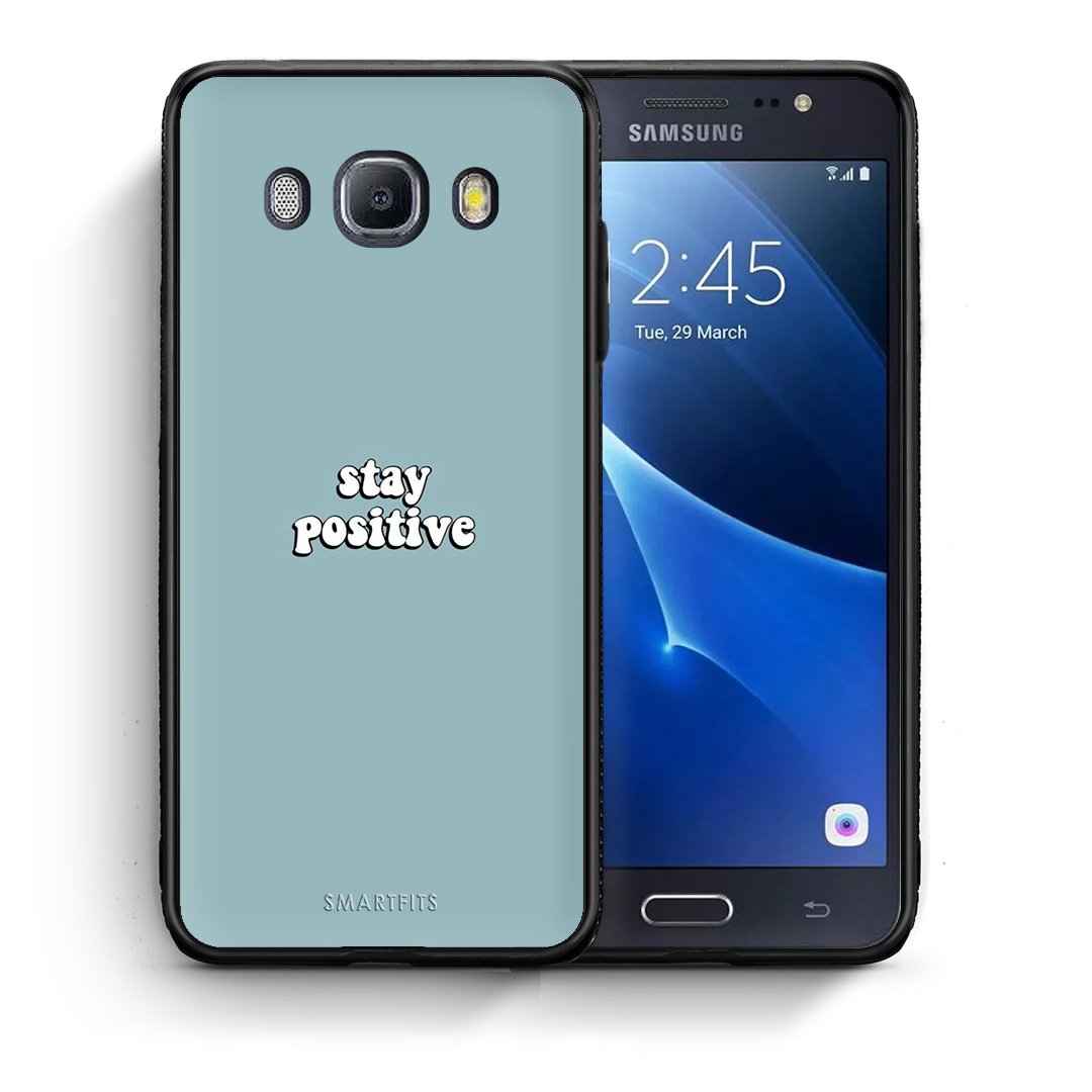 Θήκη Samsung J7 2016 Positive Text από τη Smartfits με σχέδιο στο πίσω μέρος και μαύρο περίβλημα | Samsung J7 2016 Positive Text case with colorful back and black bezels