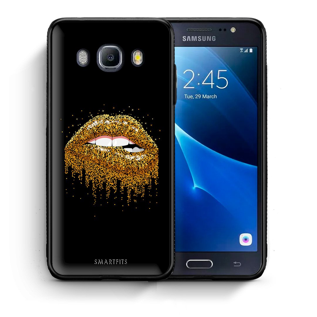 Θήκη Samsung J7 2016 Golden Valentine από τη Smartfits με σχέδιο στο πίσω μέρος και μαύρο περίβλημα | Samsung J7 2016 Golden Valentine case with colorful back and black bezels