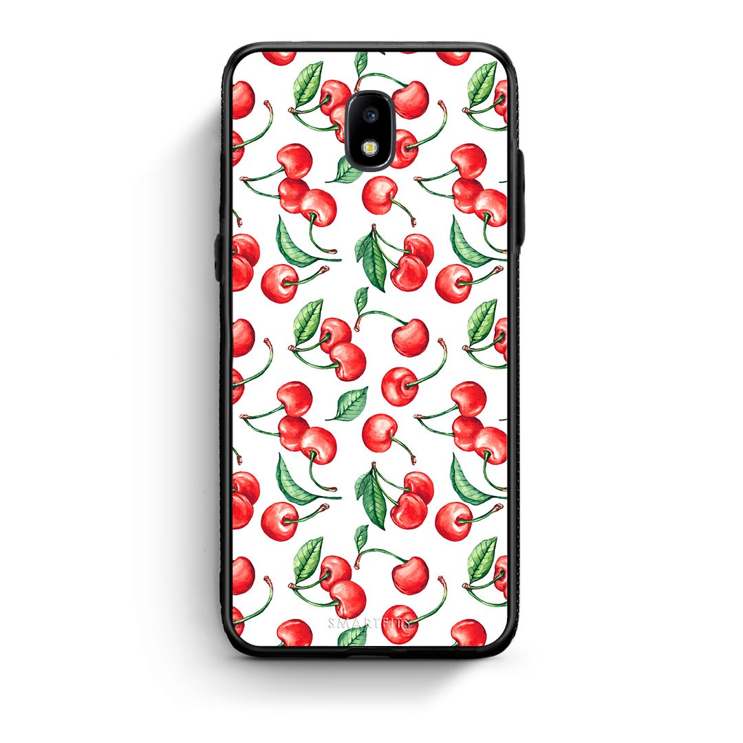 Samsung J7 2017 Cherry Summer θήκη από τη Smartfits με σχέδιο στο πίσω μέρος και μαύρο περίβλημα | Smartphone case with colorful back and black bezels by Smartfits