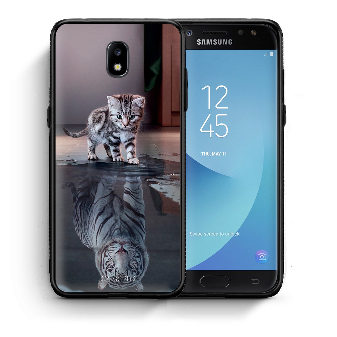 Θήκη Samsung J5 2017 Tiger Cute από τη Smartfits με σχέδιο στο πίσω μέρος και μαύρο περίβλημα | Samsung J5 2017 Tiger Cute case with colorful back and black bezels