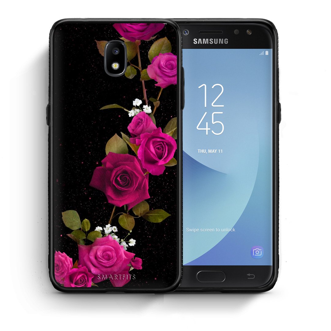 Θήκη Samsung J5 2017 Red Roses Flower από τη Smartfits με σχέδιο στο πίσω μέρος και μαύρο περίβλημα | Samsung J5 2017 Red Roses Flower case with colorful back and black bezels