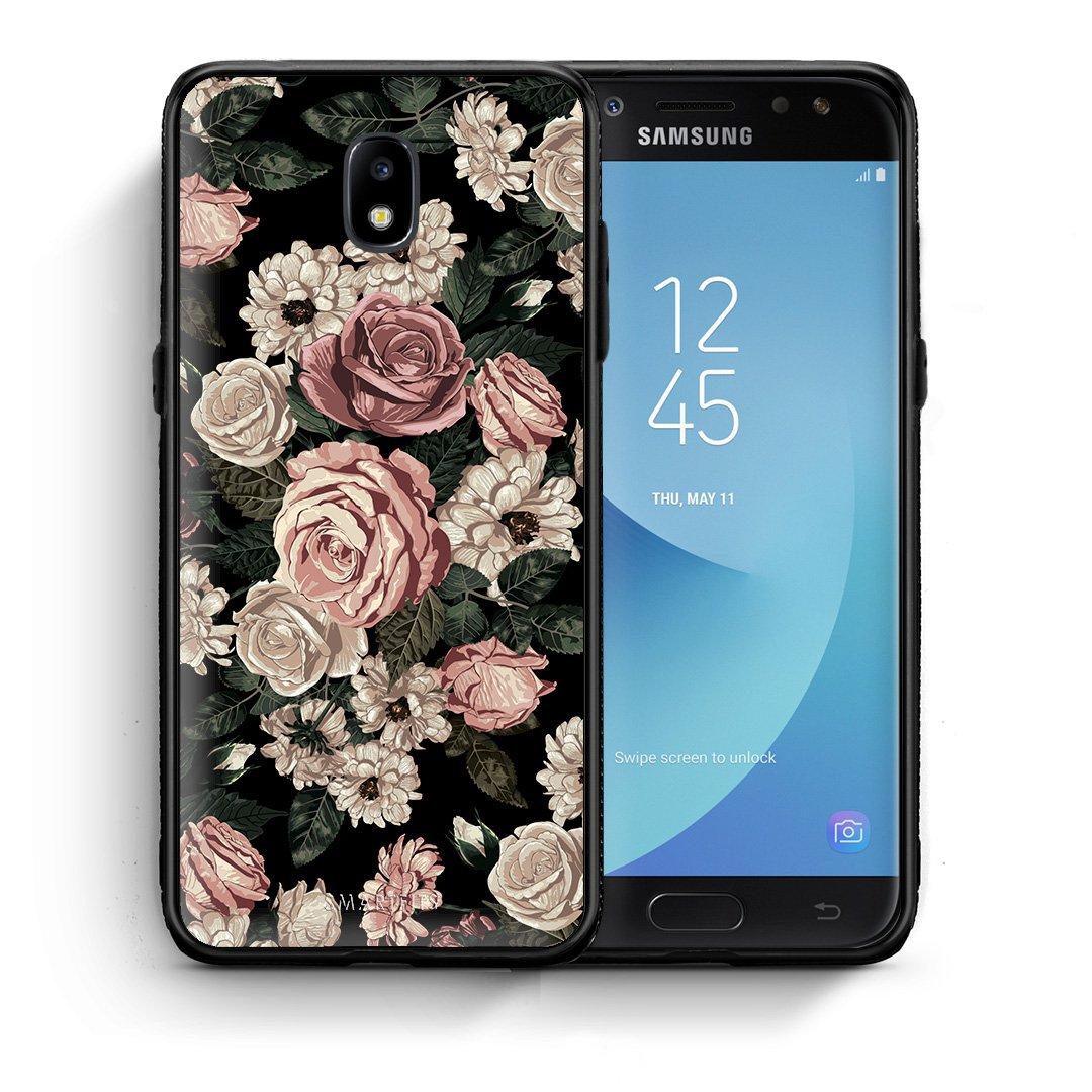 Θήκη Samsung J5 2017 Wild Roses Flower από τη Smartfits με σχέδιο στο πίσω μέρος και μαύρο περίβλημα | Samsung J5 2017 Wild Roses Flower case with colorful back and black bezels