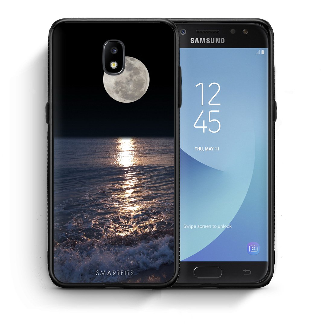 Θήκη Samsung J7 2017 Moon Landscape από τη Smartfits με σχέδιο στο πίσω μέρος και μαύρο περίβλημα | Samsung J7 2017 Moon Landscape case with colorful back and black bezels