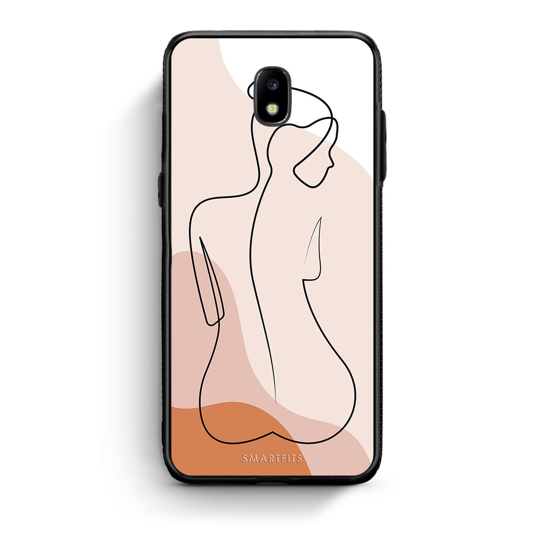 Samsung J7 2017 LineArt Woman θήκη από τη Smartfits με σχέδιο στο πίσω μέρος και μαύρο περίβλημα | Smartphone case with colorful back and black bezels by Smartfits