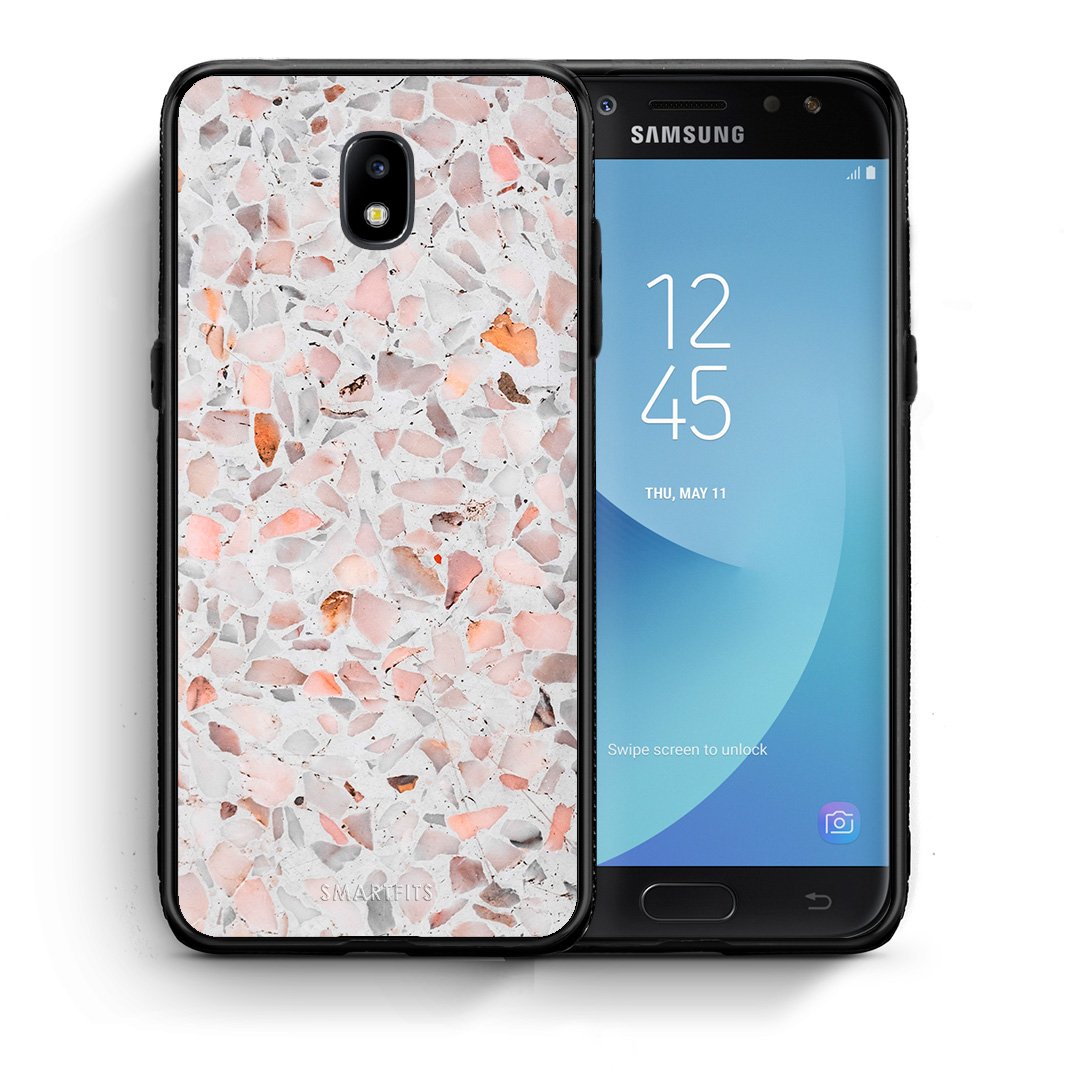 Θήκη Samsung J7 2017 Marble Terrazzo από τη Smartfits με σχέδιο στο πίσω μέρος και μαύρο περίβλημα | Samsung J7 2017 Marble Terrazzo case with colorful back and black bezels