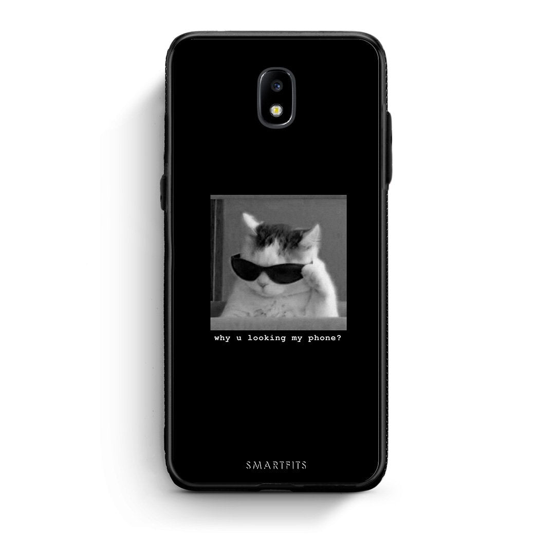 Samsung J5 2017 Meme Cat θήκη από τη Smartfits με σχέδιο στο πίσω μέρος και μαύρο περίβλημα | Smartphone case with colorful back and black bezels by Smartfits