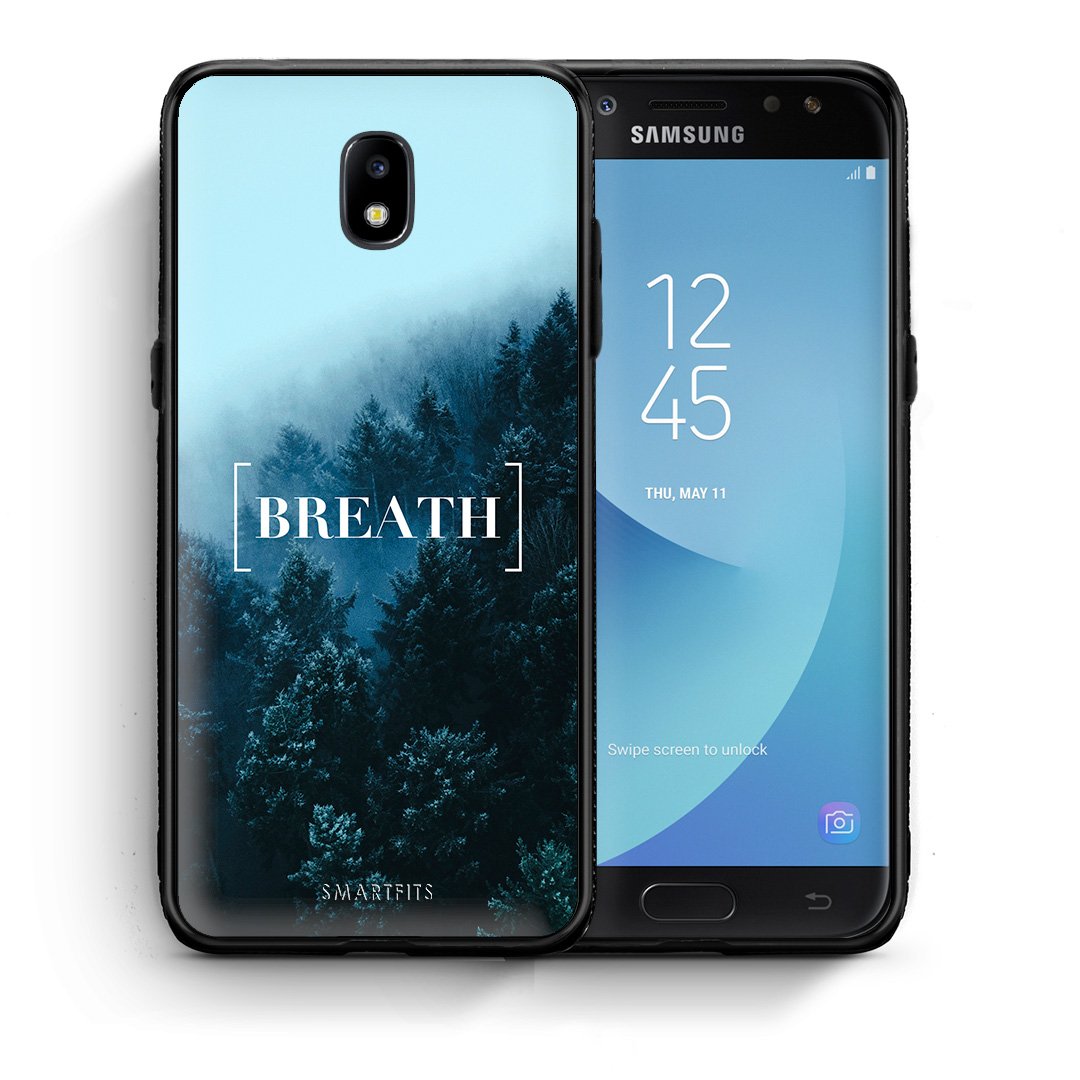 Θήκη Samsung J7 2017 Breath Quote από τη Smartfits με σχέδιο στο πίσω μέρος και μαύρο περίβλημα | Samsung J7 2017 Breath Quote case with colorful back and black bezels
