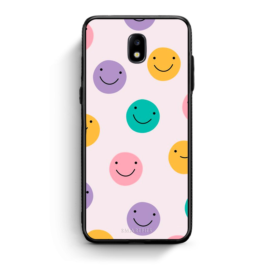 Samsung J7 2017 Smiley Faces θήκη από τη Smartfits με σχέδιο στο πίσω μέρος και μαύρο περίβλημα | Smartphone case with colorful back and black bezels by Smartfits