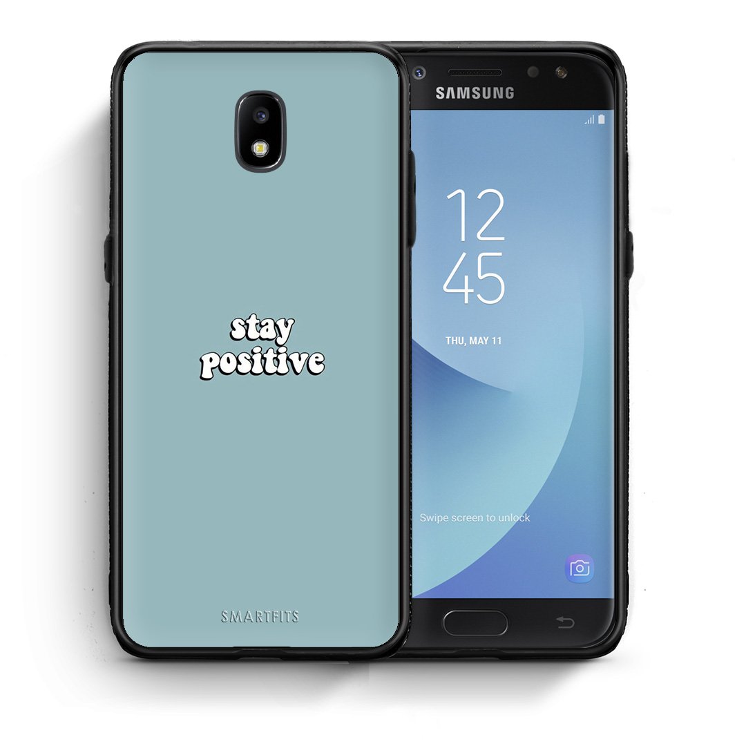 Θήκη Samsung J7 2017 Positive Text από τη Smartfits με σχέδιο στο πίσω μέρος και μαύρο περίβλημα | Samsung J7 2017 Positive Text case with colorful back and black bezels