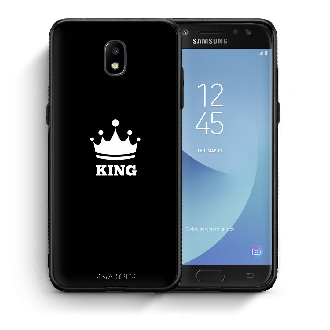 Θήκη Samsung J7 2017 King Valentine από τη Smartfits με σχέδιο στο πίσω μέρος και μαύρο περίβλημα | Samsung J7 2017 King Valentine case with colorful back and black bezels