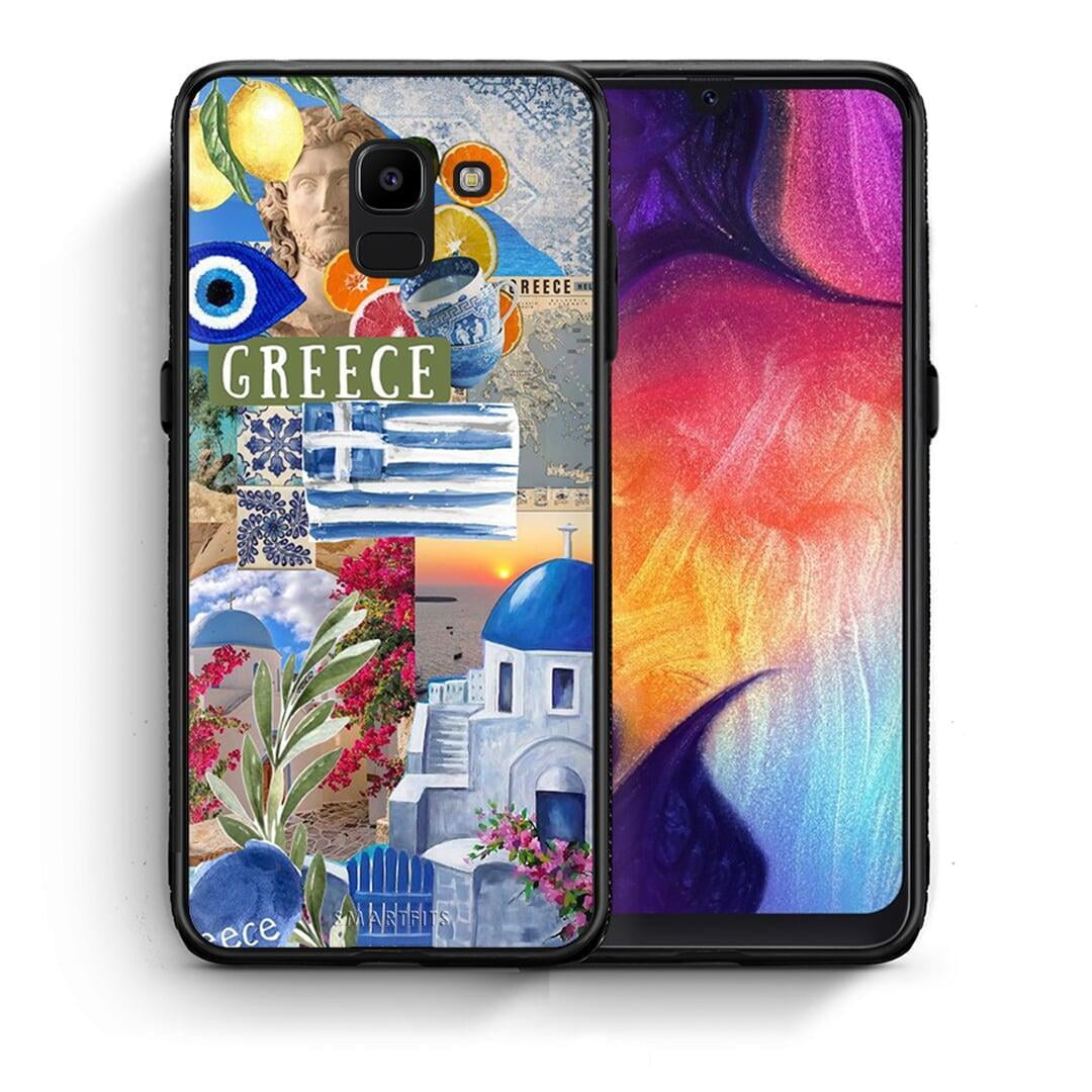 Θήκη Samsung J6 All Greek από τη Smartfits με σχέδιο στο πίσω μέρος και μαύρο περίβλημα | Samsung J6 All Greek case with colorful back and black bezels