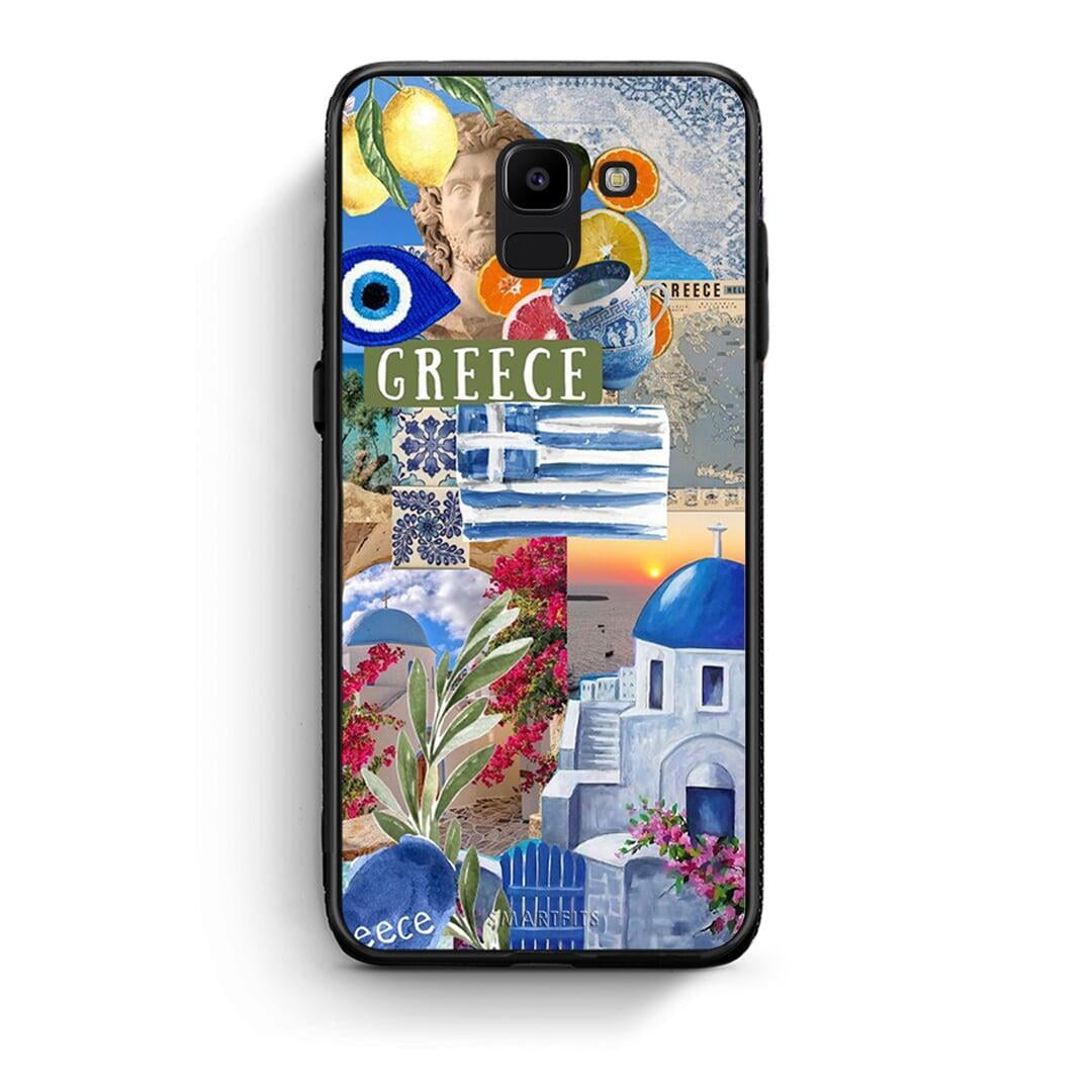 samsung J6 All Greek Θήκη από τη Smartfits με σχέδιο στο πίσω μέρος και μαύρο περίβλημα | Smartphone case with colorful back and black bezels by Smartfits