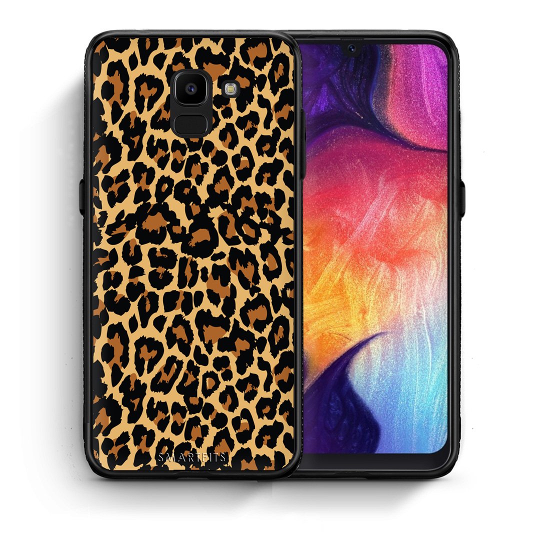 Θήκη Samsung J6 Leopard Animal από τη Smartfits με σχέδιο στο πίσω μέρος και μαύρο περίβλημα | Samsung J6 Leopard Animal case with colorful back and black bezels
