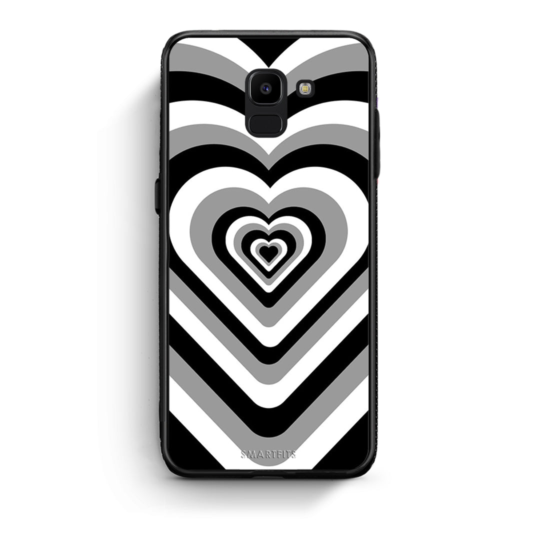 samsung J6 Black Hearts θήκη από τη Smartfits με σχέδιο στο πίσω μέρος και μαύρο περίβλημα | Smartphone case with colorful back and black bezels by Smartfits
