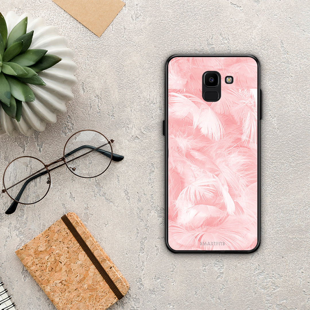 Boho Pink Feather - Samsung Galaxy J6 case