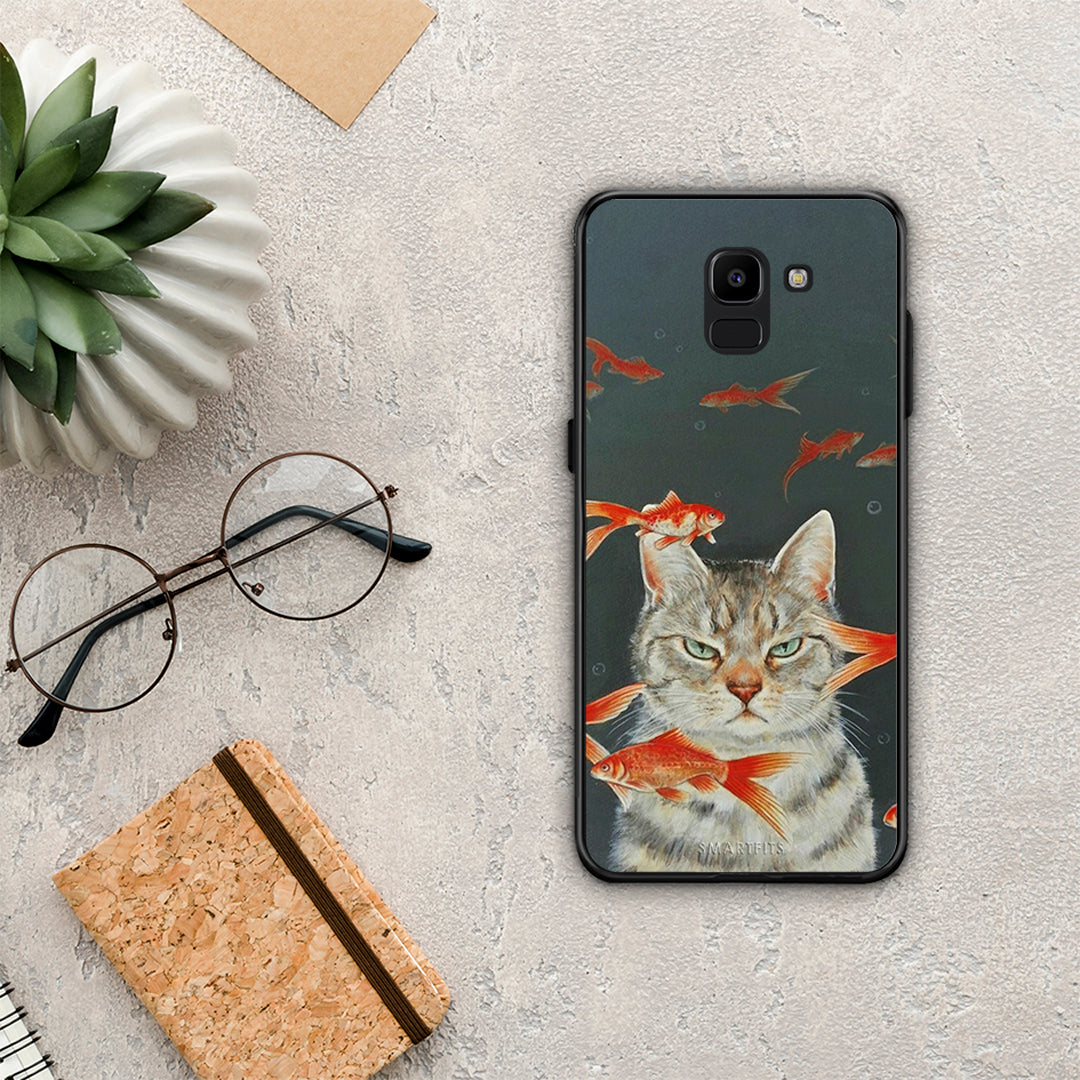 Cat Goldfish - Samsung Galaxy J6 case