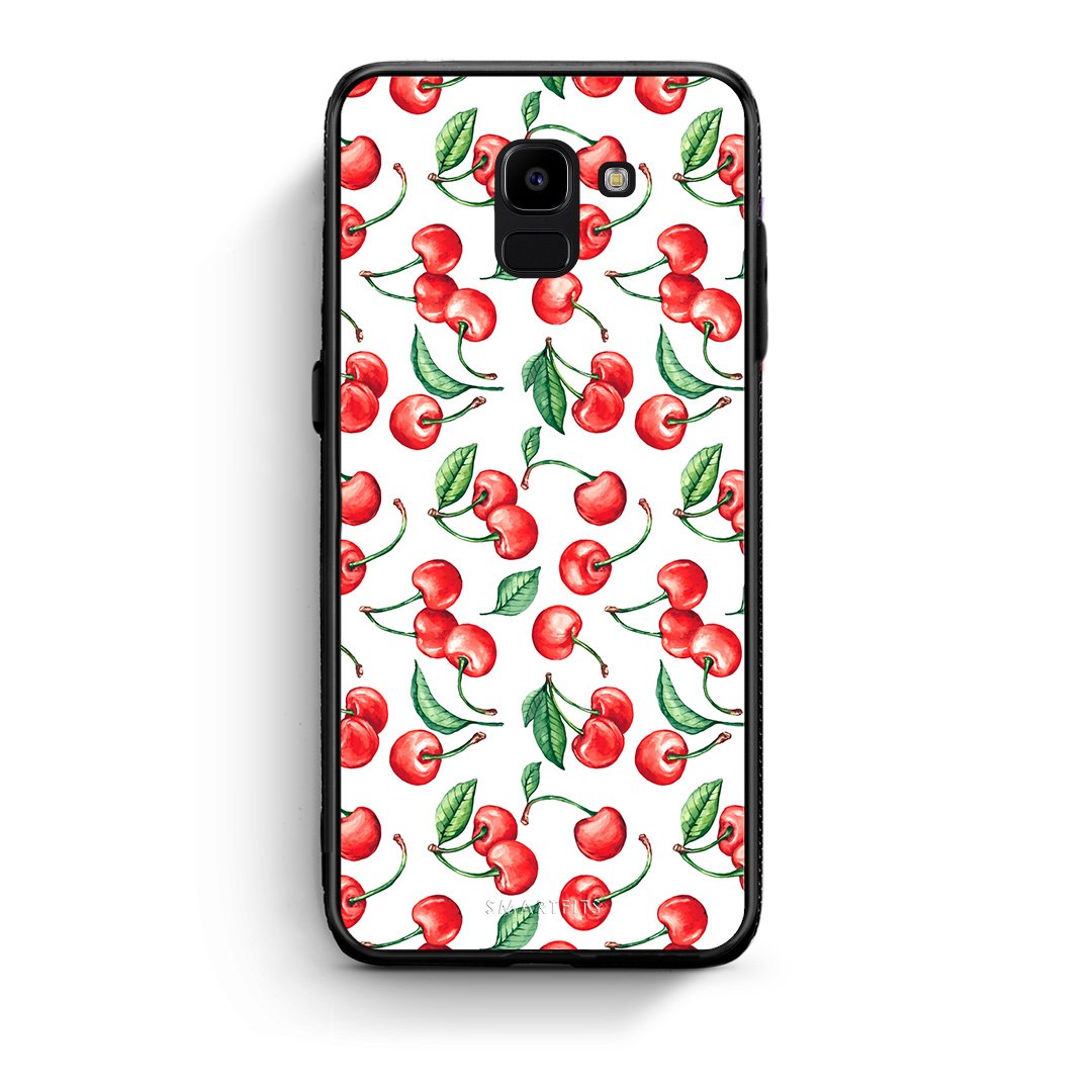 samsung J6 Cherry Summer θήκη από τη Smartfits με σχέδιο στο πίσω μέρος και μαύρο περίβλημα | Smartphone case with colorful back and black bezels by Smartfits