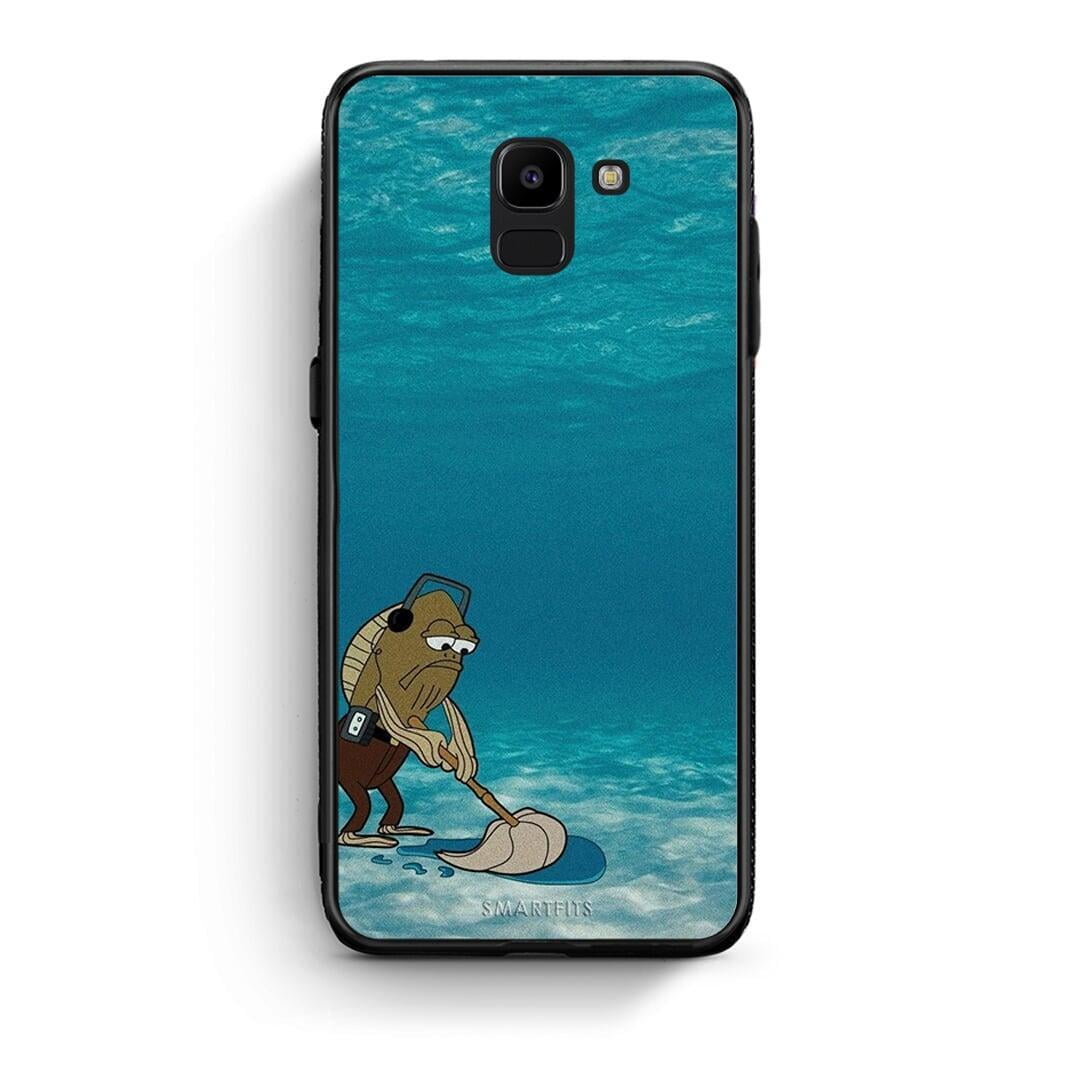 samsung J6 Clean The Ocean Θήκη από τη Smartfits με σχέδιο στο πίσω μέρος και μαύρο περίβλημα | Smartphone case with colorful back and black bezels by Smartfits