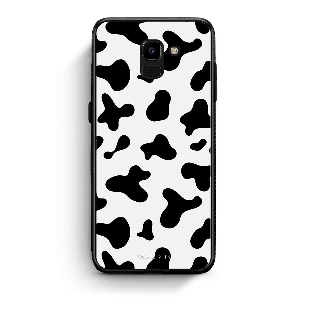 samsung J6 Cow Print θήκη από τη Smartfits με σχέδιο στο πίσω μέρος και μαύρο περίβλημα | Smartphone case with colorful back and black bezels by Smartfits