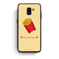 Thumbnail for samsung J6 Fries Before Guys Θήκη Αγίου Βαλεντίνου από τη Smartfits με σχέδιο στο πίσω μέρος και μαύρο περίβλημα | Smartphone case with colorful back and black bezels by Smartfits