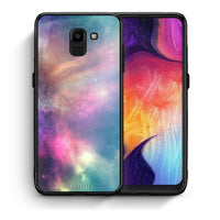 Thumbnail for Θήκη Samsung J6 Rainbow Galaxy από τη Smartfits με σχέδιο στο πίσω μέρος και μαύρο περίβλημα | Samsung J6 Rainbow Galaxy case with colorful back and black bezels