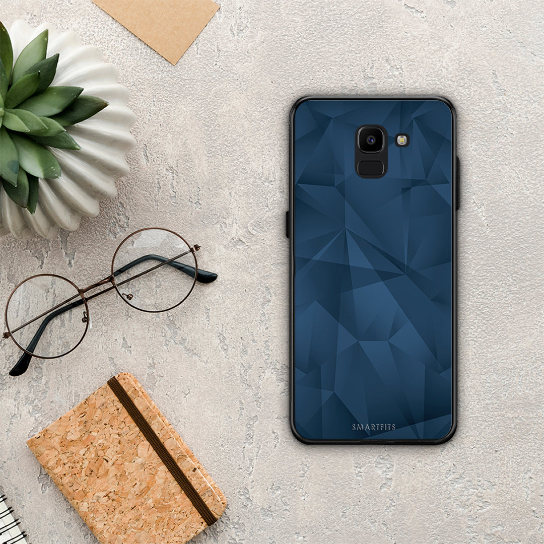 Geometric Blue Abstract - Samsung Galaxy J6 case