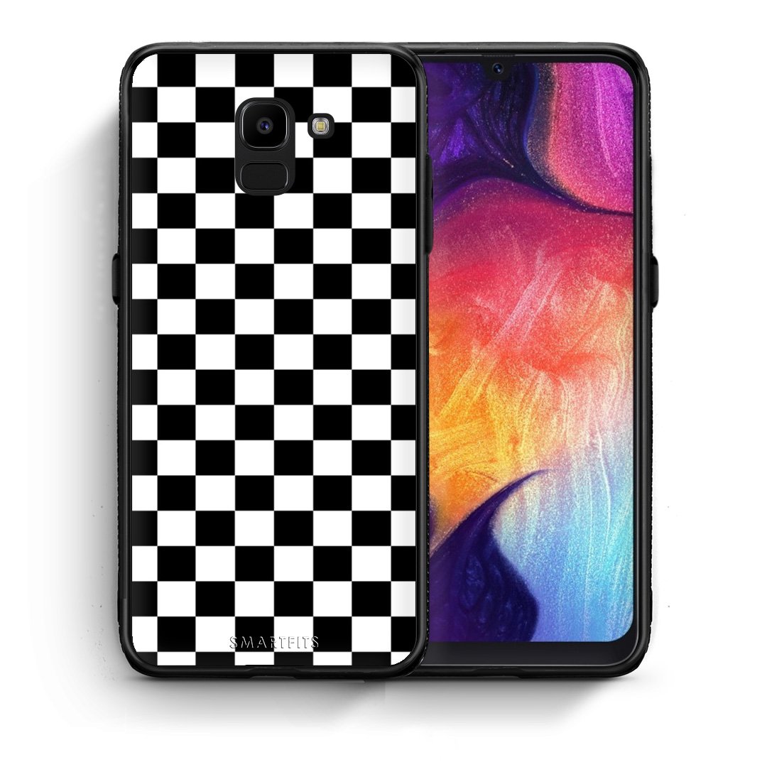 Θήκη Samsung J6 Squares Geometric από τη Smartfits με σχέδιο στο πίσω μέρος και μαύρο περίβλημα | Samsung J6 Squares Geometric case with colorful back and black bezels