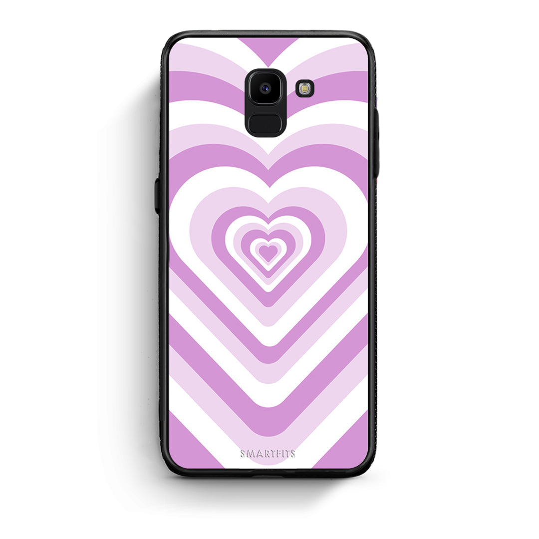 samsung J6 Lilac Hearts θήκη από τη Smartfits με σχέδιο στο πίσω μέρος και μαύρο περίβλημα | Smartphone case with colorful back and black bezels by Smartfits