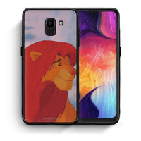 Thumbnail for Θήκη Αγίου Βαλεντίνου Samsung J6 Lion Love 1 από τη Smartfits με σχέδιο στο πίσω μέρος και μαύρο περίβλημα | Samsung J6 Lion Love 1 case with colorful back and black bezels